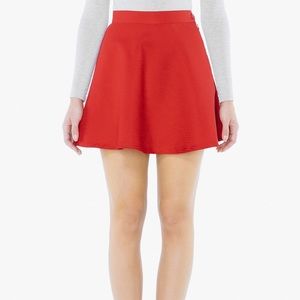 American Apparel Red Gabardine Circle Skirt